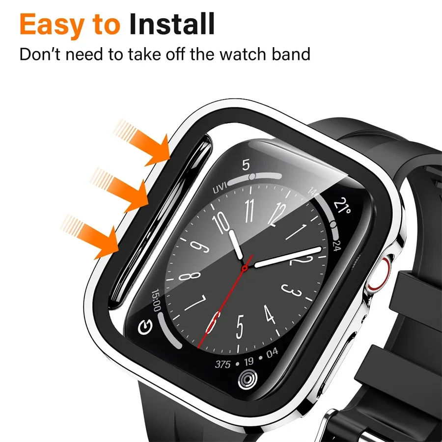 Vidrio + funda para Apple Watc - Smartwatch Iphone Watches For Women reseña y precio