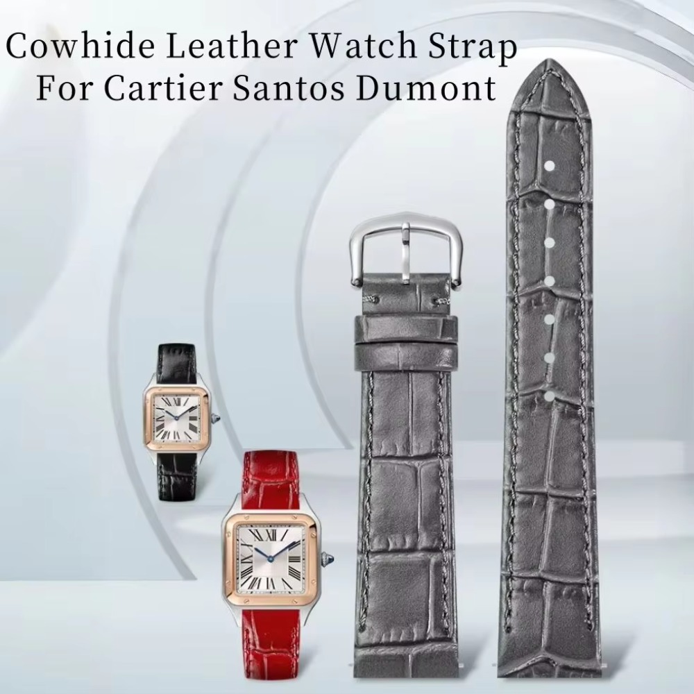 Correa de reloj de cuero de va - Cartier Watch Santos reseña y precio