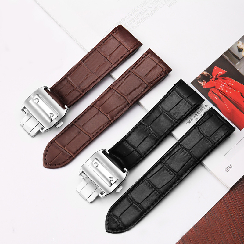 Correa de reloj de cuero genui - Cartier Watch Santos reseña y precio