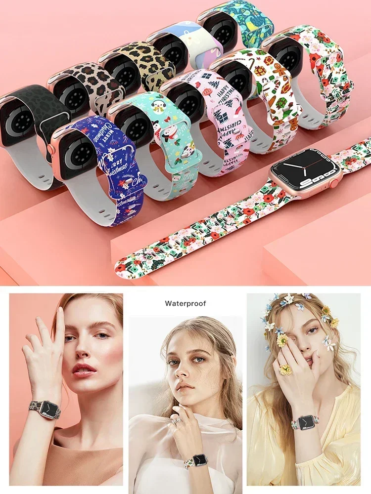 Correa de silicona impresa par - Smartwatch Iphone Watches For Women reseña y precio
