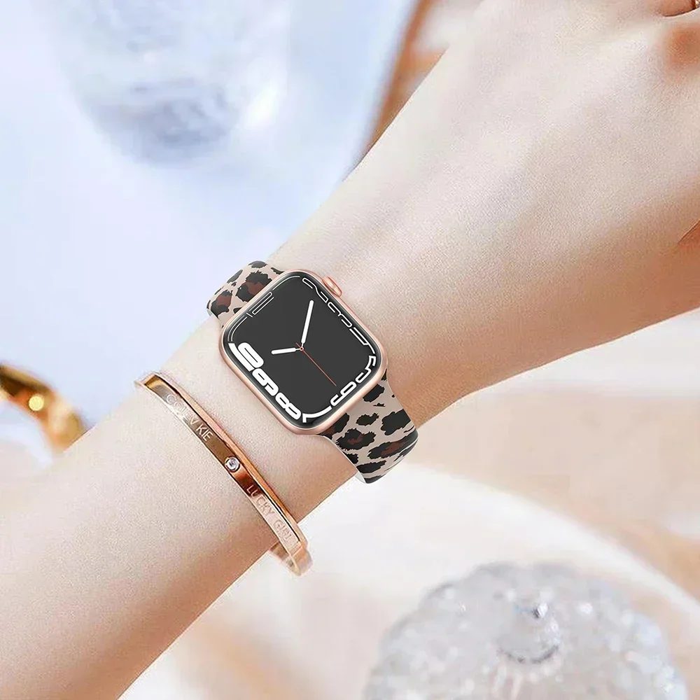 Correa de silicona impresa par - Smartwatch Iphone Watches For Women reseña y precio