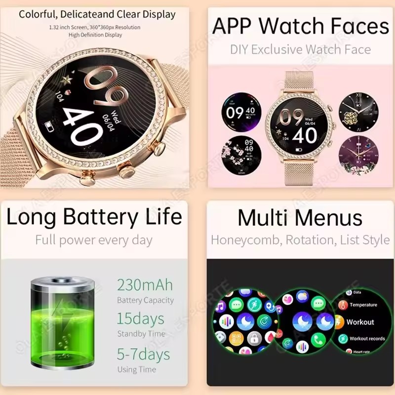 Elegante Reloj Inteligente par - Smartwatch Health Watches For Women reseña y precio